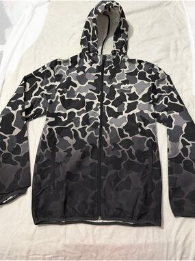 adidas Black & Gray Camo Hooded Windbreaker Jacket